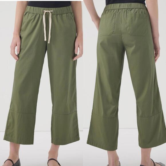 Pact Daily Twill Cropped Pant Organic Cotton Olive Army Green Size XL - Picture 3 of 8